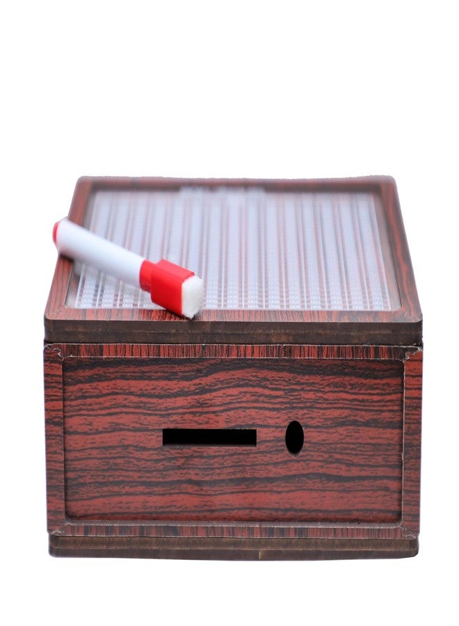 فيدلايز حصالة نقود خشبية من فيدليز، صندوق نقود للأطفال، صندوق تحدي الادخار، صندوق نقود، حصالة نقود خشبية (بني، 100,000 روبية) قابلة لإعادة الاستخدام/التبديل - Image 3